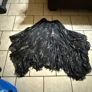 NW Free People Black and Gray Floral Skirt